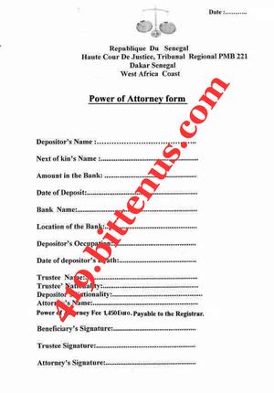 POWER OF ATTORNEY FORM